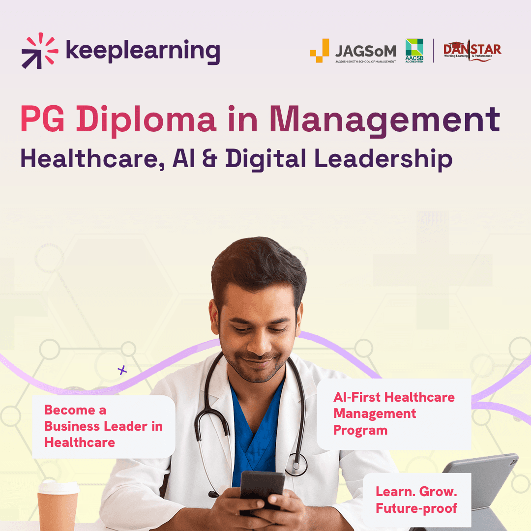 PGDM Healthcare Management with AI specialization blurred background